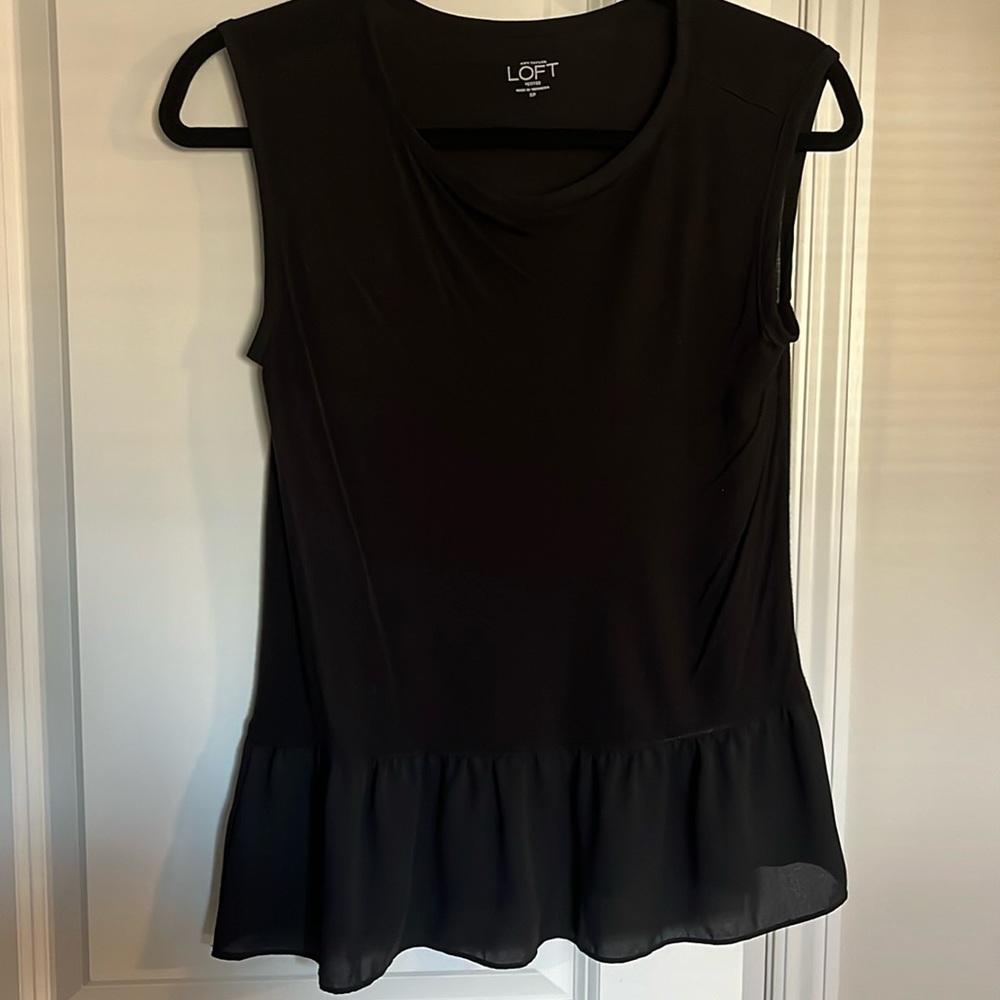 Loft SP sleeveless top (top portion is soft jersey material, bottom is chiffon)